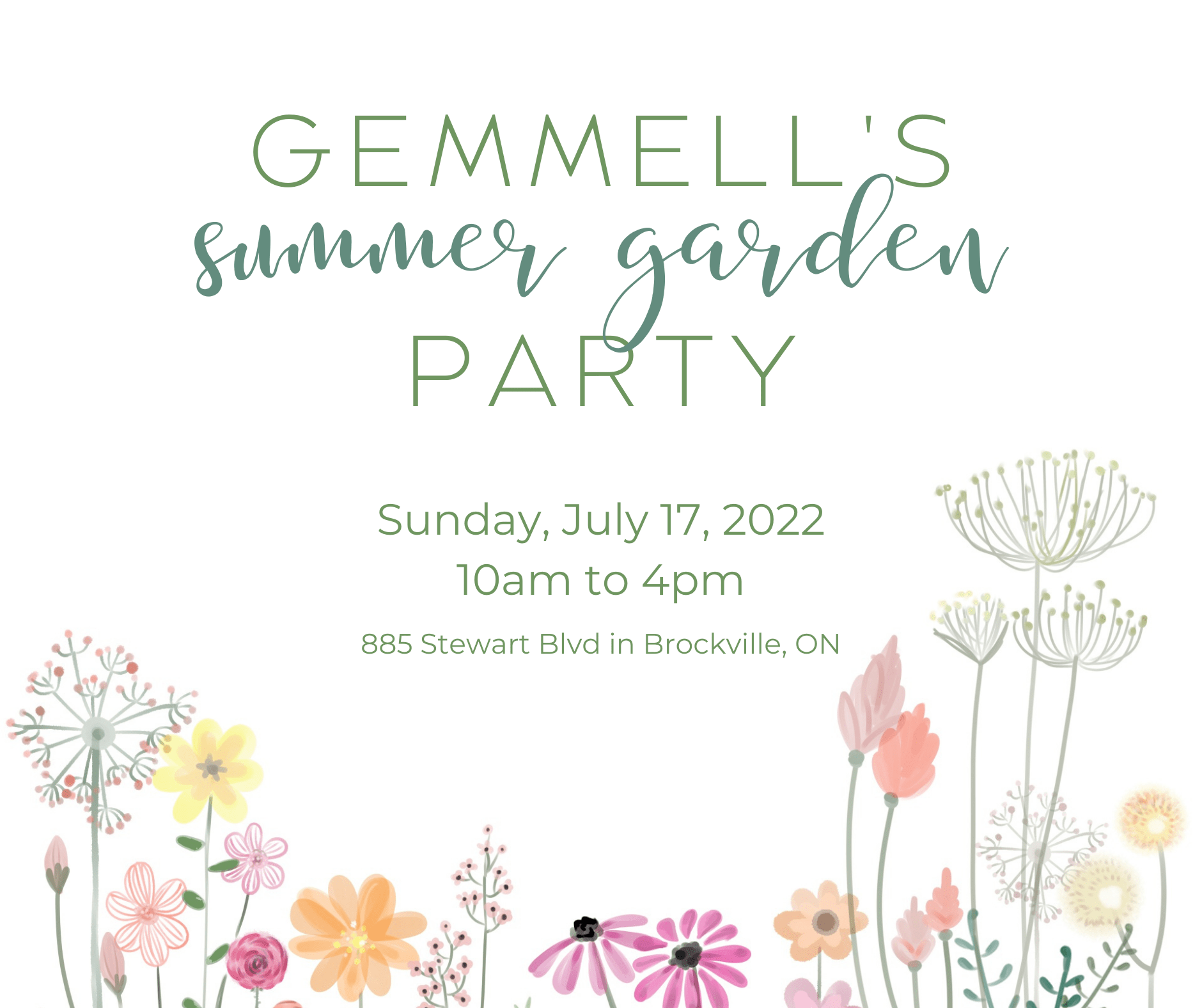 Summer Garden Party Borckville Gemmell's Garden Centre 10am to 4pm